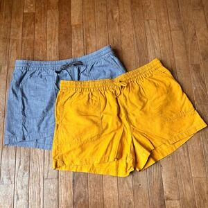 J.Crew Point Sur Shorts Women L Bundle Linen Cotton Drawstring Modern Resort